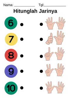 the numbers and hands are arranged in different colors