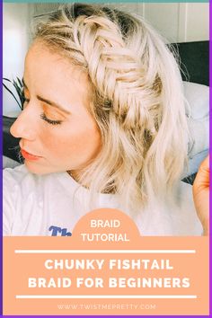 Learn how to do a chunky fishtail braid! It is easier than you think AND great for all lengths of hair and unwashed hair so you can longer between washes! Side Fishtail Braid Short Hair, Fishtail Braids Short Hair, Bridesmaid Fishtail Braid Short Hair, Fishtail Side Braid Tutorial, Medium Length Haircut Braids, Fishtail Braid For Short Hair, Short Hair Fishtail Braid, Fishtail Braid On Short Hair, Fishtail Braid Medium Length Hair