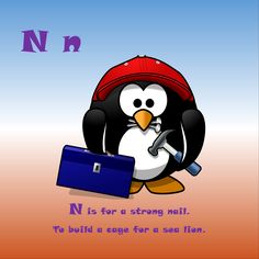 a penguin with a red hat holding a briefcase and the words 7 free resources every online marketer needs