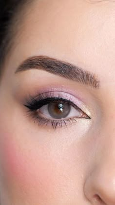 Purple Eyeshadow Bridal Makeup, Pink Grey Eyeshadow, Natural Pastel Makeup, Prom Eyeshadow For Purple Dress, Mothers Day Eyeshadow Look, Purple And Silver Eye Makeup Simple, Lilac Bridesmaid Makeup, Light Purple Wedding Makeup, Purple Eyeshadow Natural