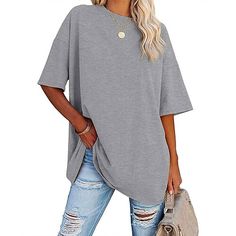 Sleeve Length:Short Sleeve; Listing Date:08/30/2022; Fit US Size:null; Fit UK Size:null; Fit EU Size:null Cotton Tunic Tops, Oversized Pullover, Womens Basic, Spring Tops, Look Plus, Look Casual, Casual Look, Half Sleeve, Half Sleeves