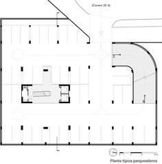 the floor plan for an office building with two floors, and three levels to each other