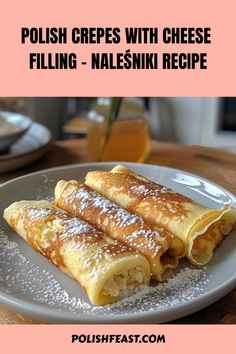 polish crepes with cheese filling - nalesniki recipe on a plate