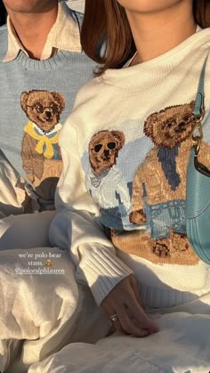 Polo Bear Aesthetic, Ralph Lauren Bear Sweater Outfit, Ralph Lauren Couple, Ralph Lauren Aesthetic, Skandinavian Fashion, Bear Outfits, Polo Bear, Ralph Lauren Outfits, Ralph Lauren Sweater