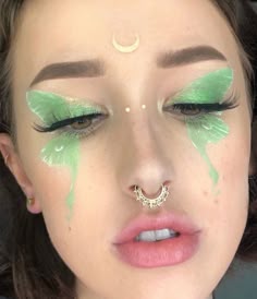 Teknik Makeup, Maquillage On Fleek, Fun Makeup, Smink Inspiration, Green Makeup, Fairy Makeup, Dope Makeup, Edgy Makeup, Cool Makeup