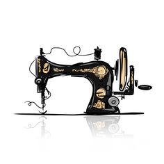 an old sewing machine with golden designs on the front and side, against a white background