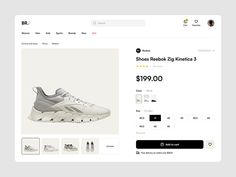 an image of a website page with shoes on the side and price sheet below it