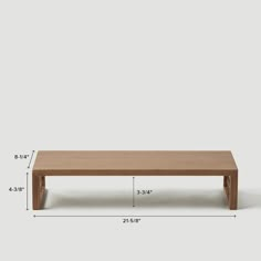 a coffee table with measurements for the top and bottom section, including one side missing