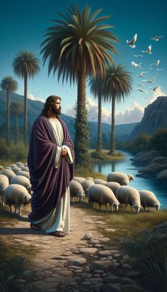 Pictures Of Christ, Pictures Of Jesus Christ, Jesus Wallpaper, Bible Motivation, The Good Shepherd, Biblical Art