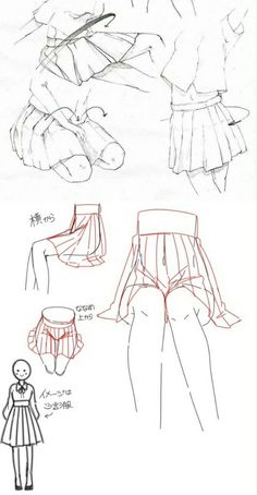 some drawings of different types of clothes