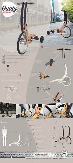 an info sheet showing the various parts of a bicycle and its components in different positions