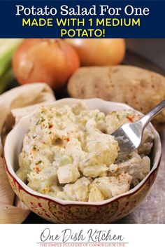 potato salad for one made with 1 medium potato