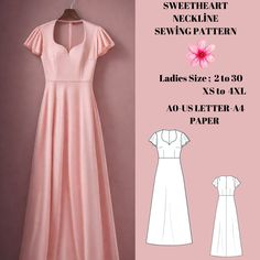 the sewing pattern is shown for this dress