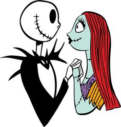 jack and sally from the nightmare before they were dead clipart - free to use