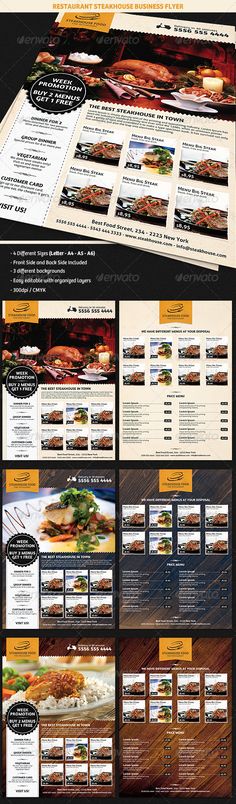 an image of a restaurant menu with different food items on the front and back cover