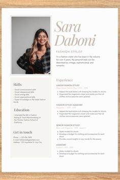 a professional resume template with a wooden frame