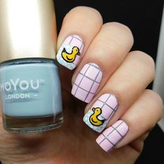 Rubber ducky nails Duck Acrylic Nails, Fake Nails Designs, Nail Blog, Rubber Ducky