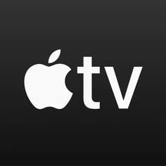 the apple tv logo is shown in white on a black background with an apple symbol