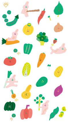 an image of various vegetables on a white background