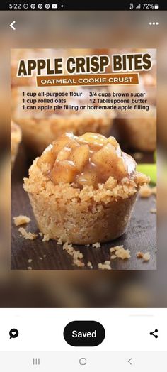 an image of apple crisp bites recipe on the app store's mobile device screen