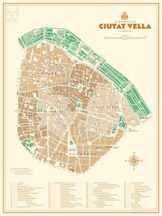 a map of the city of cutat vella, in green and brown