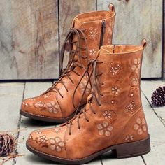 Category:Boots; Upper Materials:PU; Embellishment:Embroidery; Season:Winter,Fall; Heel Type:Chunky Heel,Low Heel; Gender:Women's; Toe Shape:Round Toe; Type:Booties Ankle Boots; Style:Elegant,Casual,Vintage; Heel Height(inch):1-2; Outsole Materials:Rubber; Occasion:Outdoor,Daily; Closure Type:Loafer; Pattern:Floral; Listing Date:08/15/2023; Production mode:External procurement; 2023 Trends:Booties Ankle Boots,Combat Boots; Foot Length:; Foot Width:; SizeChart1_ID:2:184043; Size chart date source: Fall Heel, Thrift Ideas, Embellishment Embroidery, Cheap Ankle Boots, Boots Combat, Tassel Shoes, Slouchy Boots, Booties Ankle Boots, Boots Style