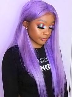 Purple color 13x4 lace front wig-5 Purple Lace Front Wig, Purple Lace Front, Style Straight Hair, Purple Wig, Honey Blonde Hair, Hair Color Purple, Human Virgin Hair, Celebrity Hair Stylist, Work Hairstyles