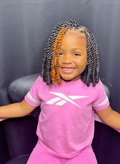 Knotless Braids Kids Hairstyles, Easy Hairstyles For Kids Black Natural, Kids Braids With Curls, Kids Two Strand Twist Hairstyles, Side Braids For Kids, Small Pigtails, Toddler Cornrow Styles, Short Curly Bobs, Curls Wedding Hair