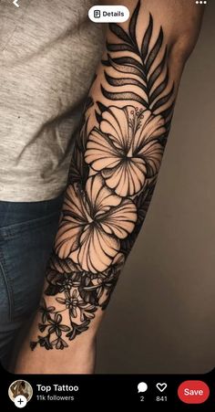 a person with a flower tattoo on their arm