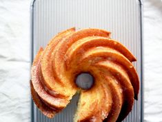 a donut that is sitting on top of a pan