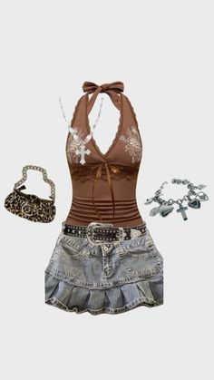 Summer Friday Outfit, Unique Rave Outfits, Summer Friday, Trashy Outfits, 2000s Outfit, Trendy Outfit Ideas, Friday Outfit, Trendy Fall