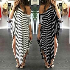 Summers Almost Coming To An End Enjoy It With This Beautiful Dress! We Have White On Black As Well Short Sleeve Maxi Dresses, Hippie Chic, Maxi Dress With Sleeves, Long Maxi, Side Split, Plus Size Dress, Asymmetrical Dress, Women Dress, Womens Maxi Dresses