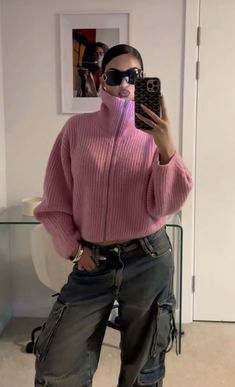 Zip Up Sweater Outfit, Shell Tracksuit, Outfit Dump, Pants Baggy, Denim On Denim, Streetwear Fashion Women, Inspo Outfit, Mode Inspo, Baggy Pants