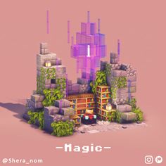 Mc Aesthetic Builds, Minecraft End City Builds, Cute Minecraft Builds Survival, Minecraft Pale Garden House, Minecraft World Theme Ideas, Minecraft Chunk Builds, Enchanting Building Minecraft, Witchy Minecraft House Tutorial, Minecraft Witch Ideas