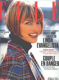 Elle Covers, Gilles Bensimon, Bobbed Hair, Fashion 1990s, 90s Hair, Cute Short Haircuts, 90s Supermodels, Super Model