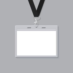 an id card with a black lanyard on the front and white lanyard on the back