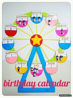 a ferris wheel with the words birthday calendar on it