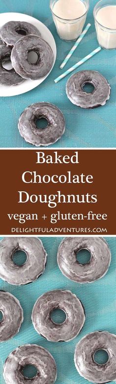 baked chocolate doughnuts with gluten - free cream