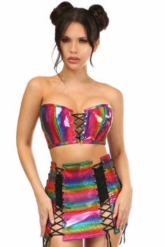 Hygienic packaging and great design Glitter Bustier, Character Clothing, Waist Cincher Corset, Nurse Costume, Rainbow Outfit, Striped Short Sleeve Shirt, Underbust Corset, Dress Bra