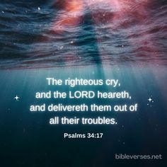 "The righteous cry, and the LORD heareth, and delivereth them out of all their troubles." 𝗣𝘀𝗮𝗹𝗺𝘀 𝟯𝟰:𝟭𝟳 Bible People, Seek The Lord, King James Bible, King James Version, King James, New Testament, Scripture Verses, Bible Scriptures, Holy Spirit