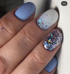 Cool Winter Nails, Deco Nails, December Nails, Winter Manicure, Sns Nails, Cool Winter, Nails Colors, Cute Gel Nails