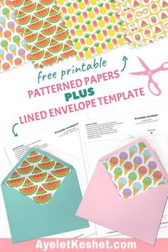 the free printable pattern paper plus envelope template