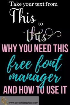 a black background with the words, take your text from this why you need this free foot manager and how to use it