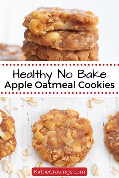 healthy no bake apple oatmeal cookies are the perfect treat for breakfast