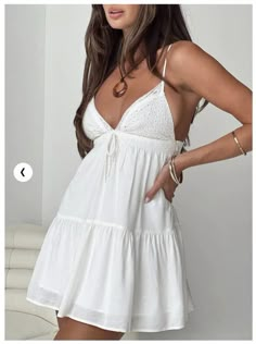 White Summer Dresses Mini, Beautiful Summer Dresses Mini, White Fancy Sundress, Cheap H&m Mini Dress For The Beach, Light Pink Mini Dress, Mini Dress White, Pink Mini Dress, Grad Dresses, Mini Dresses For Women