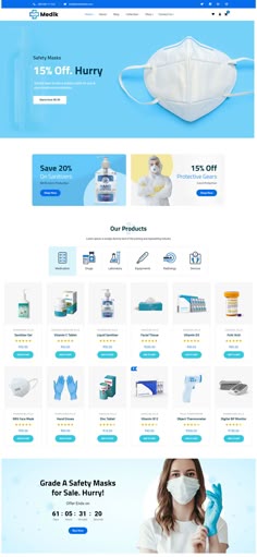 Medical WooCommerce Theme Medical Ecommerce Web Design, Pharmacy Web Design, Pharmacy Website Design, Medical Equipment Design, Medical Shop, Pharmacy Products, Wireframe Website