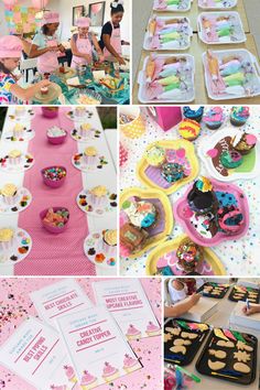 a collage of pictures with different types of cakes and cupcakes on them