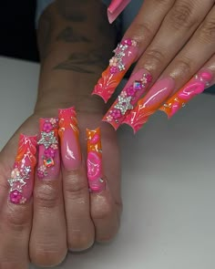 #nails #nailart #nailtech #nailsoftheday #nail2inspire #nailsart #nailsofinstagram #naildesign #summernails Exotic Nails, Really Cute Nails, Long Acrylic Nails Coffin, Cute Nail Designs, Artificial Nails