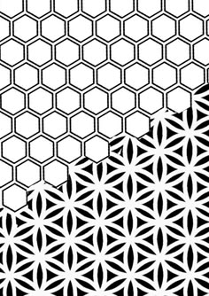 the same pattern is shown in black and white, but it looks like hexagonals