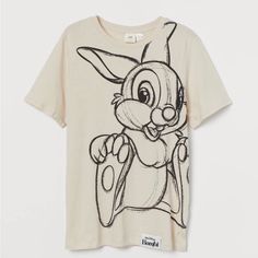 Never Worn Over Sized Disney Shirt Cute H&m Crew Neck Top, H&m Shirts, Disney Shirt, Tees For Women, Light Beige, Printed Tees, Fashion Company, Look Fashion, Print T Shirt